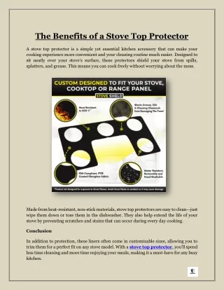 The Benefits of a Stove Top Protector