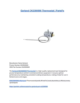 Garland CK2300500 Thermostat _ PartsFe