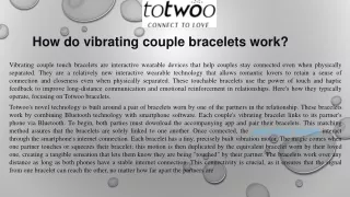 How do vibrating couple bracelets work?