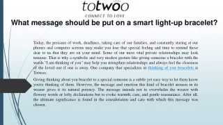 What message should be put on a smart light-up bracelet?