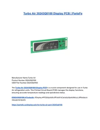 Turbo Air 30243Q0100 Display PCB _ PartsFe