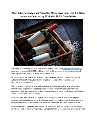 Wine Subscription Market