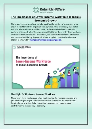 The Importance of Lower-Income Workforce to India’s Economic Growth