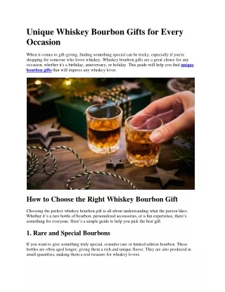 Unique Whiskey Bourbon Gifts for Every Occasion