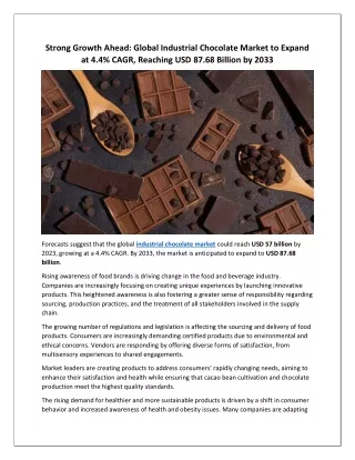 Industrial Chocolate Market