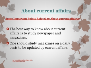 Some topics About current affairs