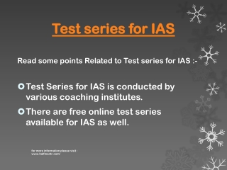 Are you looking for Test series for IAS
