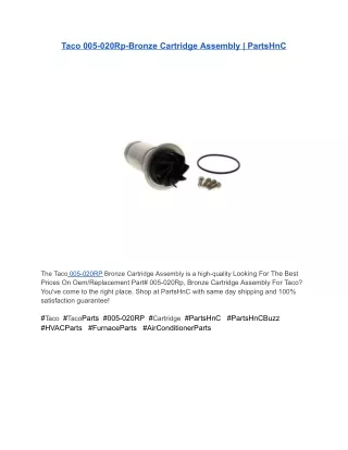 Taco 005-020Rp-Bronze Cartridge Assembly _ PartsHnC