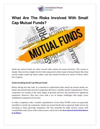 What Are The Risks Involved With Small Cap Mutual Funds