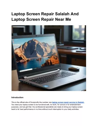 Laptop Screen Repair Salalah