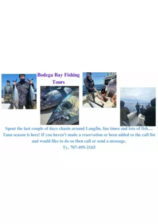 Bodega Bay Fishing Tours