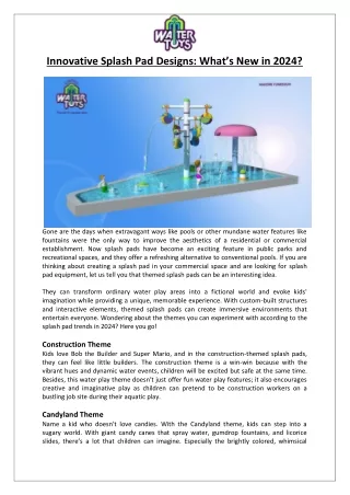 Empex Watertoys® - Innovative Splash Pad Designs What’s New in 2024