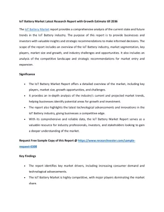 IoT Battery Market