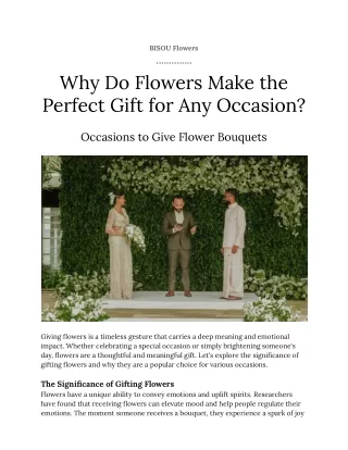 Occasions to Give Flower Bouquets