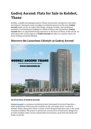 Godrej Ascend Kolshet | Apartments in Thane