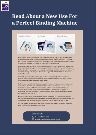 Discover A New Application for the Perfect Binding Machine