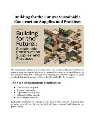 Building for the Future_ Sustainable Construction Supplies and Practices