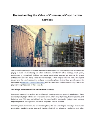 Commercial Construction Services: Comprehensive Solutions for Your Business