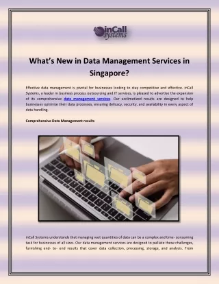 What’s New in Data Management Services in Singapore?