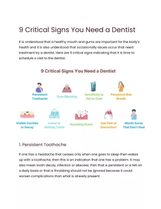 9 Critical Signs You Need to Visit the Dentist