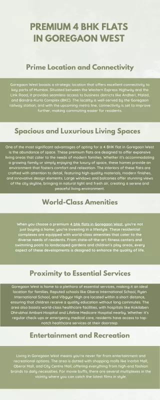 Premium 4 BHK Flats in Goregaon West