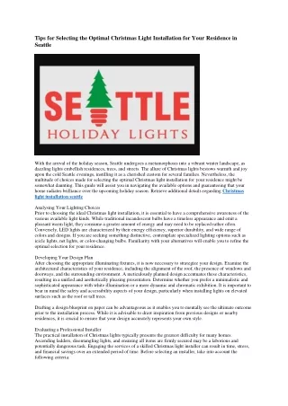 5 Christmas light installation seattle