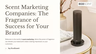 Scent Marketing Companies: The Fragrance of Success for Your Brand