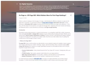 On-Page vs. Off-Page SEO Which Matters More for First-Page Rankings