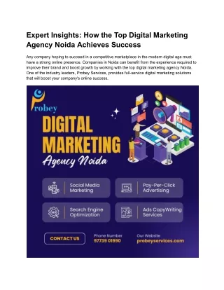 Expert Insights How the Top Digital Marketing Agency Noida Achieves Success