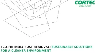 Eco-Friendly Rust Removal: Sustainable Solutions for a Cleaner Environment