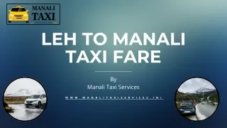 Leh to Manali Taxi Fare