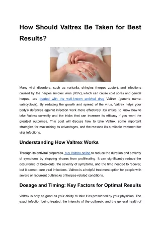 pdf How Should Valtrex Be Taken for Best Results