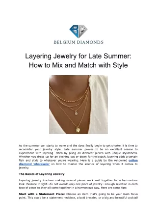 Layering Jewelry for Late Summer: How to Mix and Match with Style