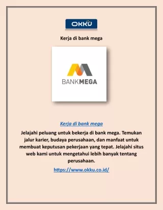 Kerja di bank mega