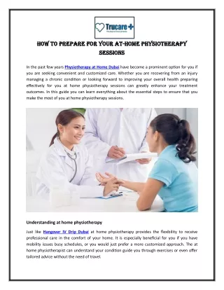 How to Prepare for Your At Home Physiotherapy Sessions