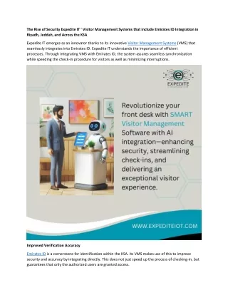Visitor Management Systems with Emirates ID Integration in Saudi Arabia
