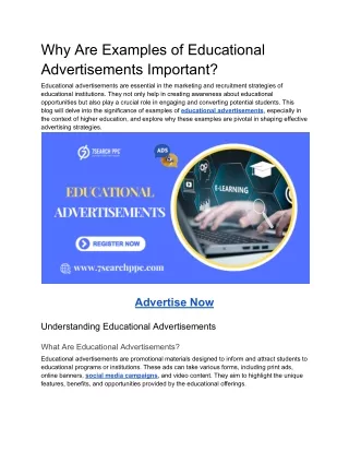 Why Are Examples of Educational Advertisements Important