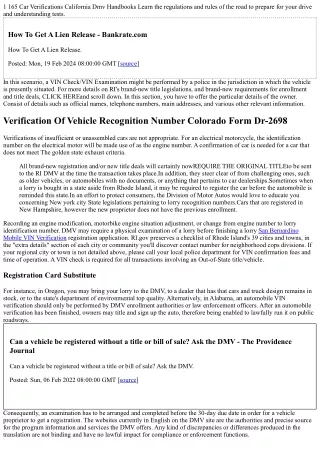 Regularly Asked Inquiries Concerning Vin Confirmations And Vin Verifiers