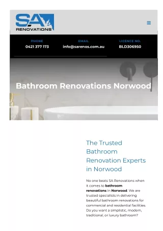 bathroom renovations Norwood