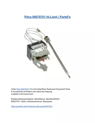 Pitco 60070701 Hi-Limit _ PartsFe