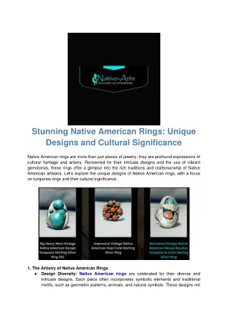 Stunning Native American Rings- Unique Designs and Cultural Significance