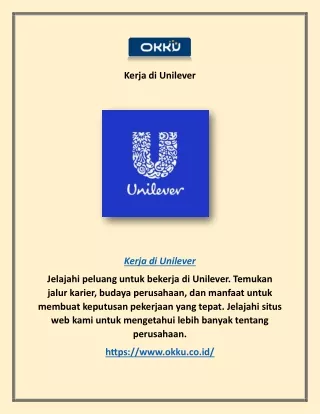 Kerja di Unilever