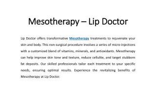 Mesotherapy