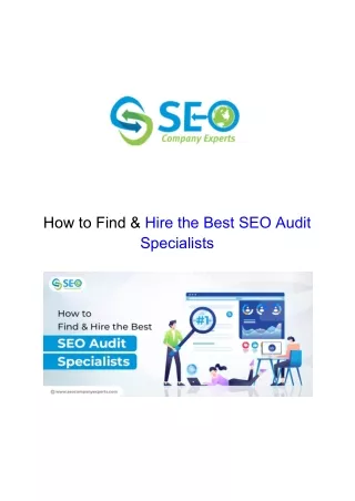 How to Find & Hire the Best SEO Audit Specialists