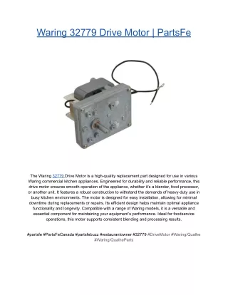 Waring 32779 Drive Motor _ PartsFe