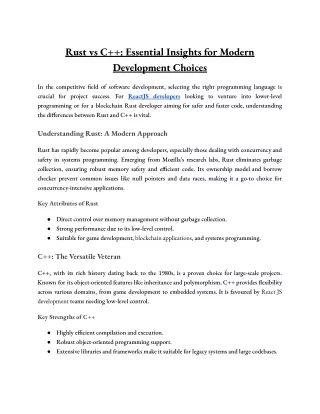 Rust vs C  _ Essential Insights for Modern Development Choices