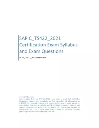 SAP C_TS422_2021 Certification Exam Syllabus and Exam Questions