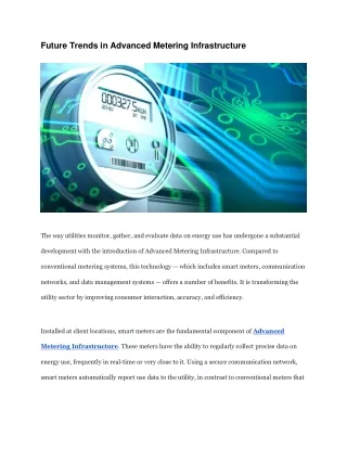 Future Trends in Advanced Metering Infrastructure