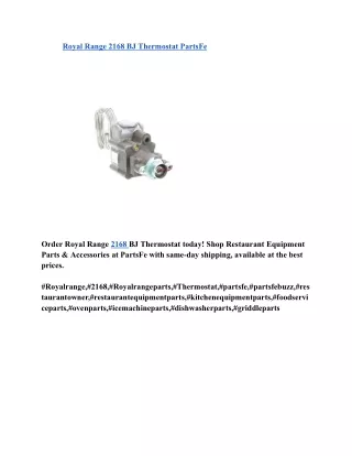 Royal Range 2168 BJ Thermostat PartsFe