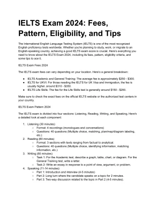 IELTS Exam 2024_ Fees, Pattern, Eligibility, and Tips